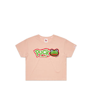 Pale Pink Crop T-Shirt with Bold Graphic