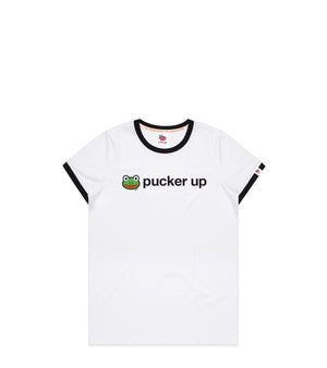 White/Black Ringer T-Shirt with Bold Graphic