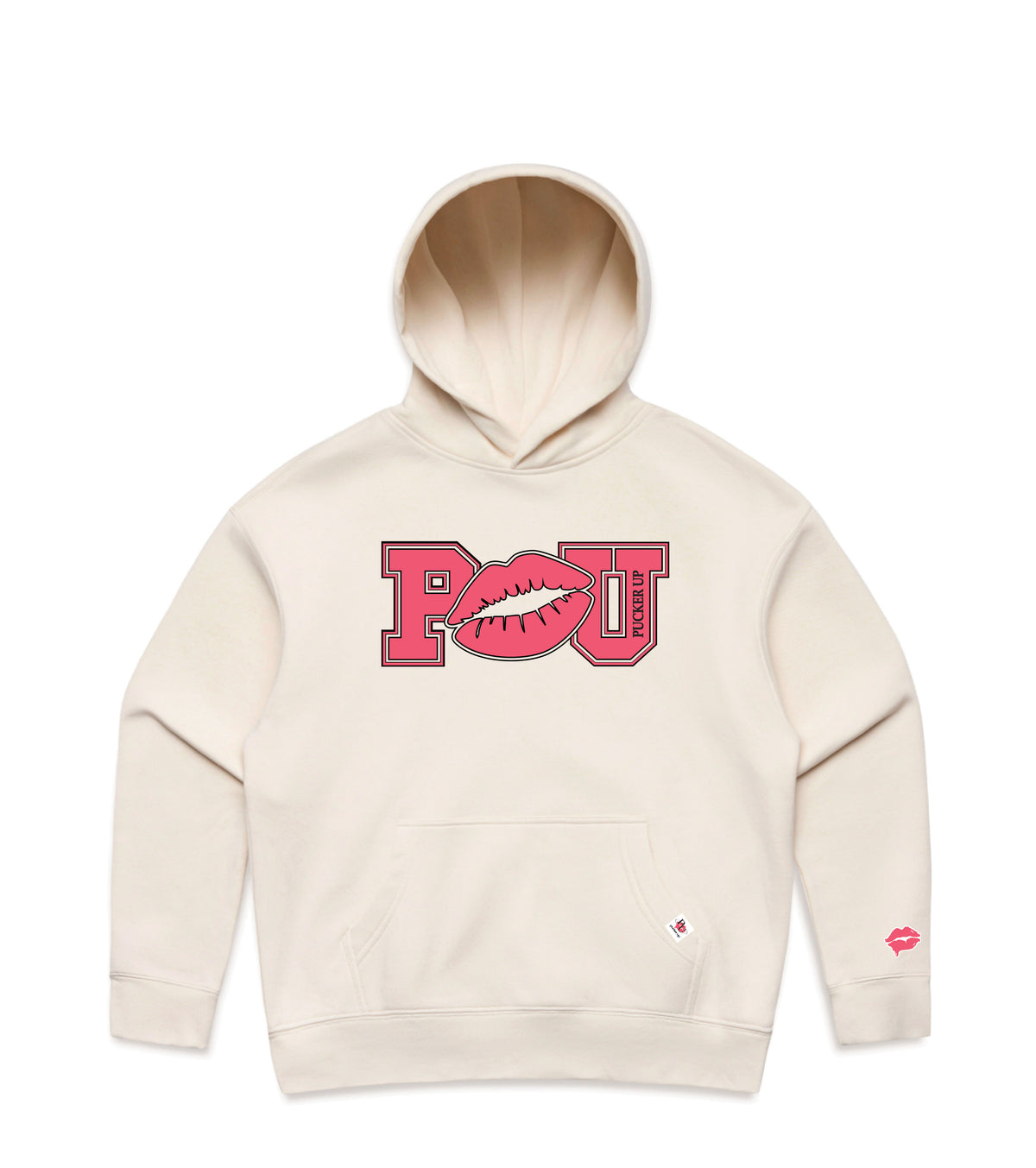 Ecru Hoodie with Bold Graphic