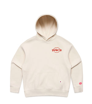 Ecru Hoodie with Bold Graphic