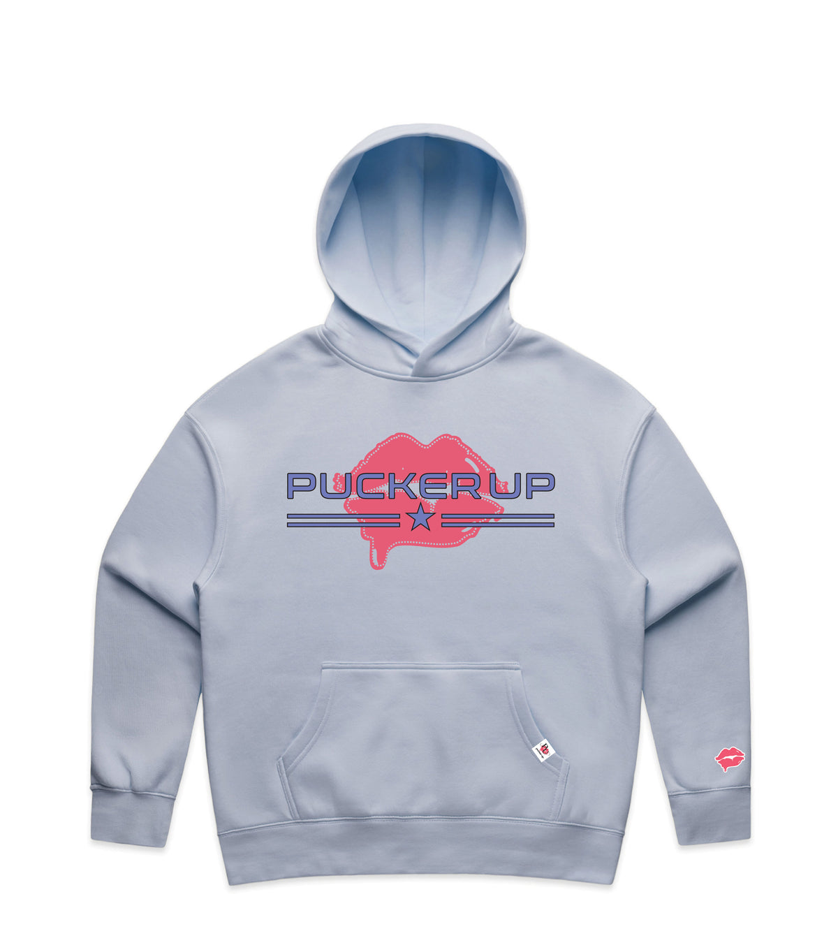 Powder Blue Hoodie with Bold Graphic