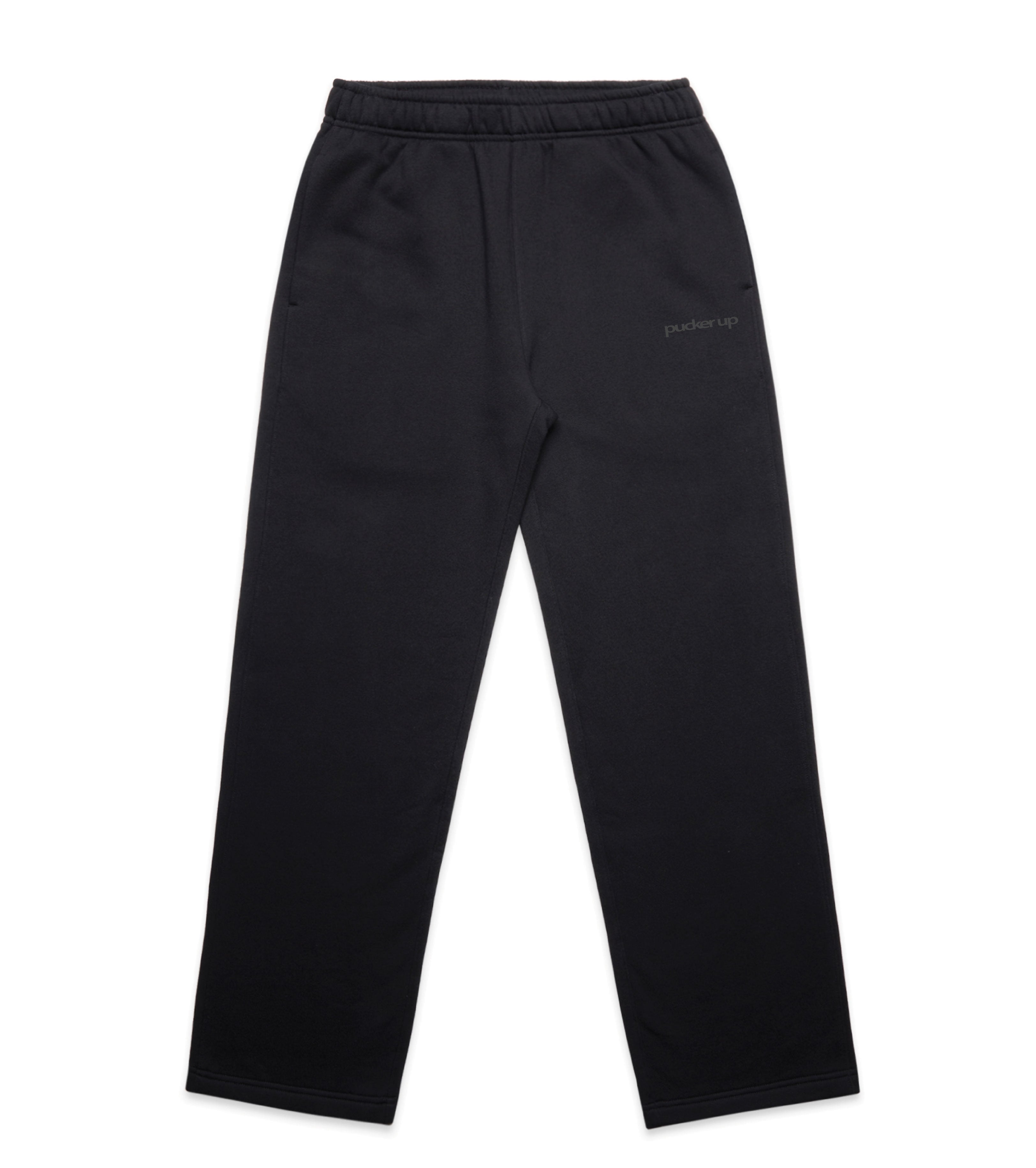 Black Straight Trackpants