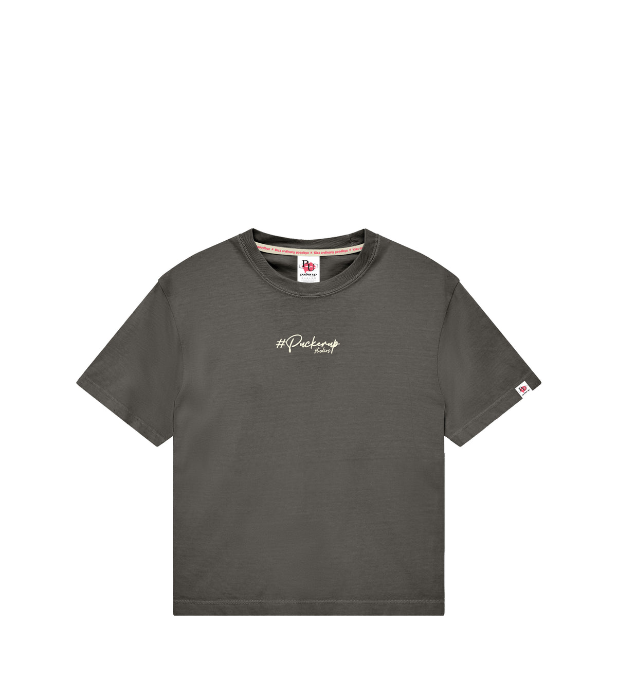 Pepper Pigment Dyed Boxy Crop T-Shirt with Bold Graphic