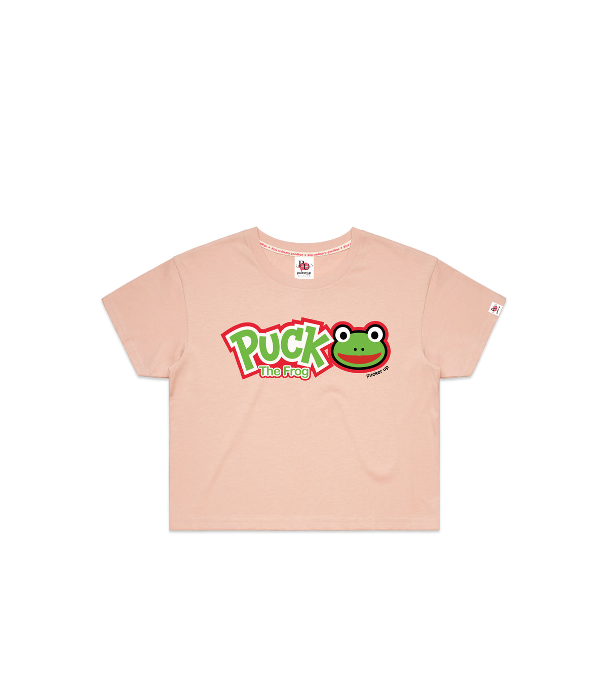 Pale Pink Crop T-Shirt with Bold Graphic