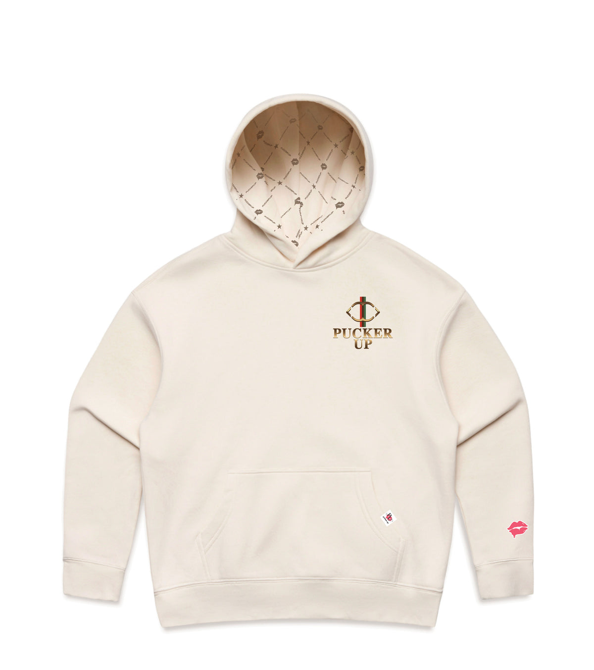 Ecru Hoodie with Bold Graphic