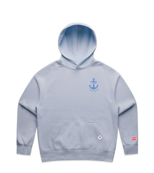 Powder Blue Hoodie with Bold Graphic