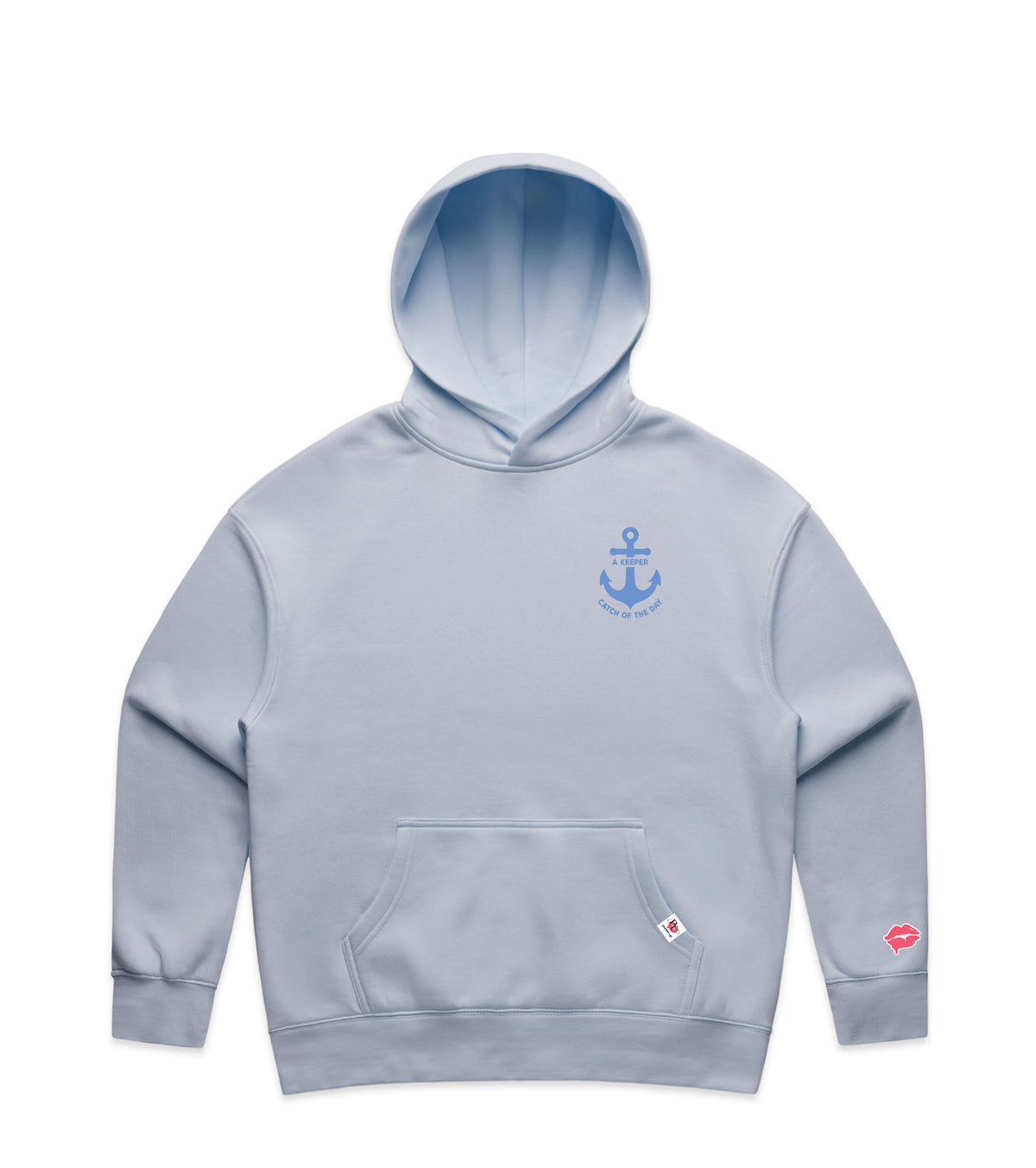 Powder Blue Hoodie with Bold Graphic